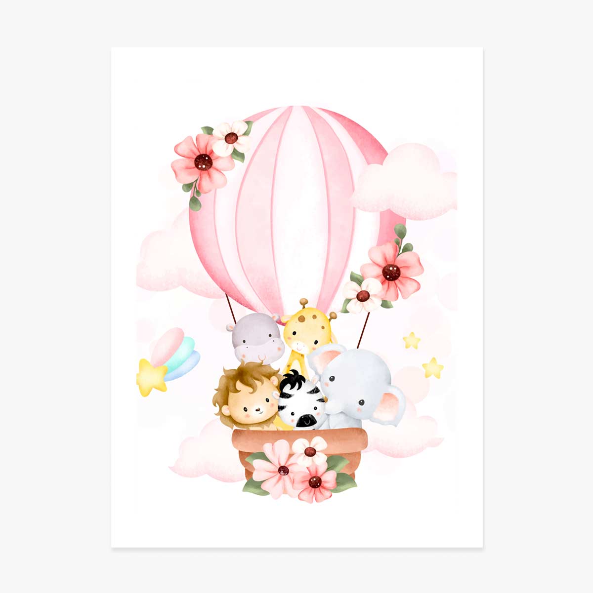 Poster Animale în balon cu aer cald