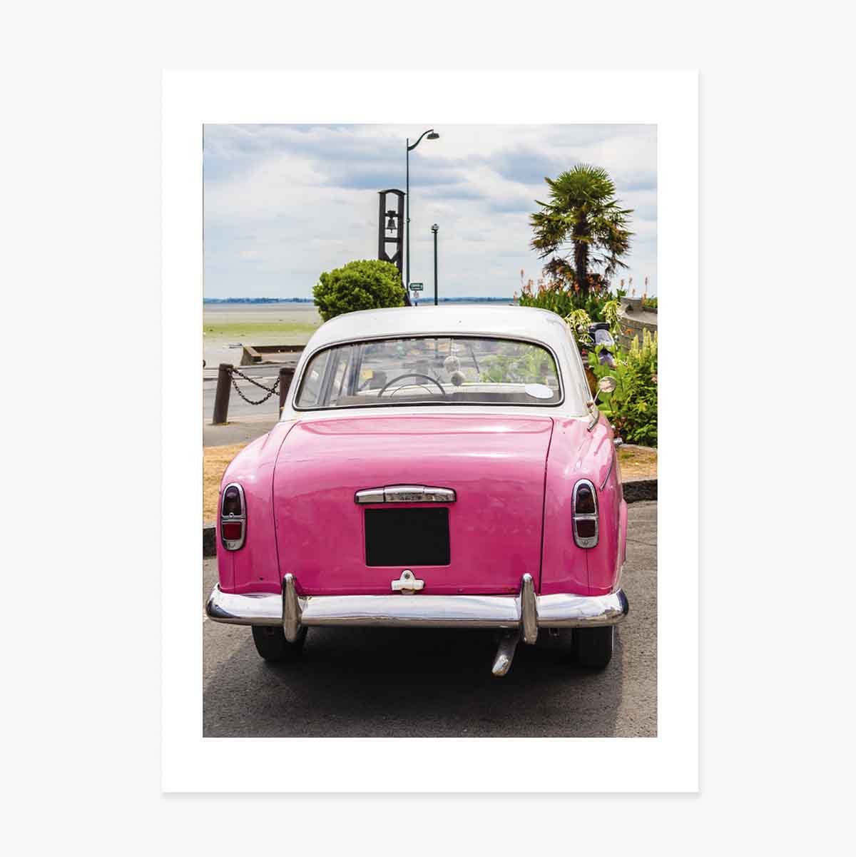 Vintage Pink Car Poster