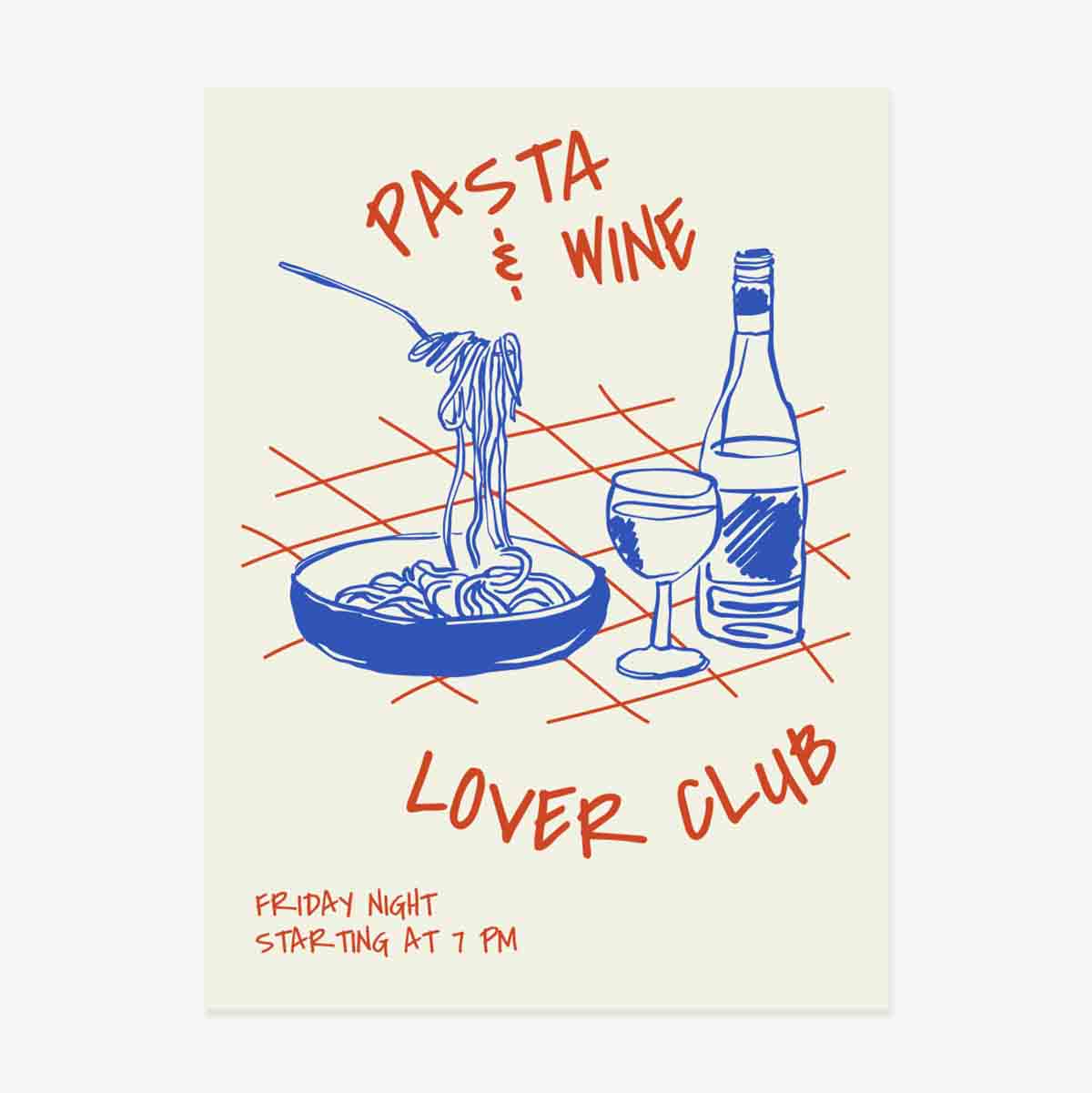 Pasta & Wine Poster