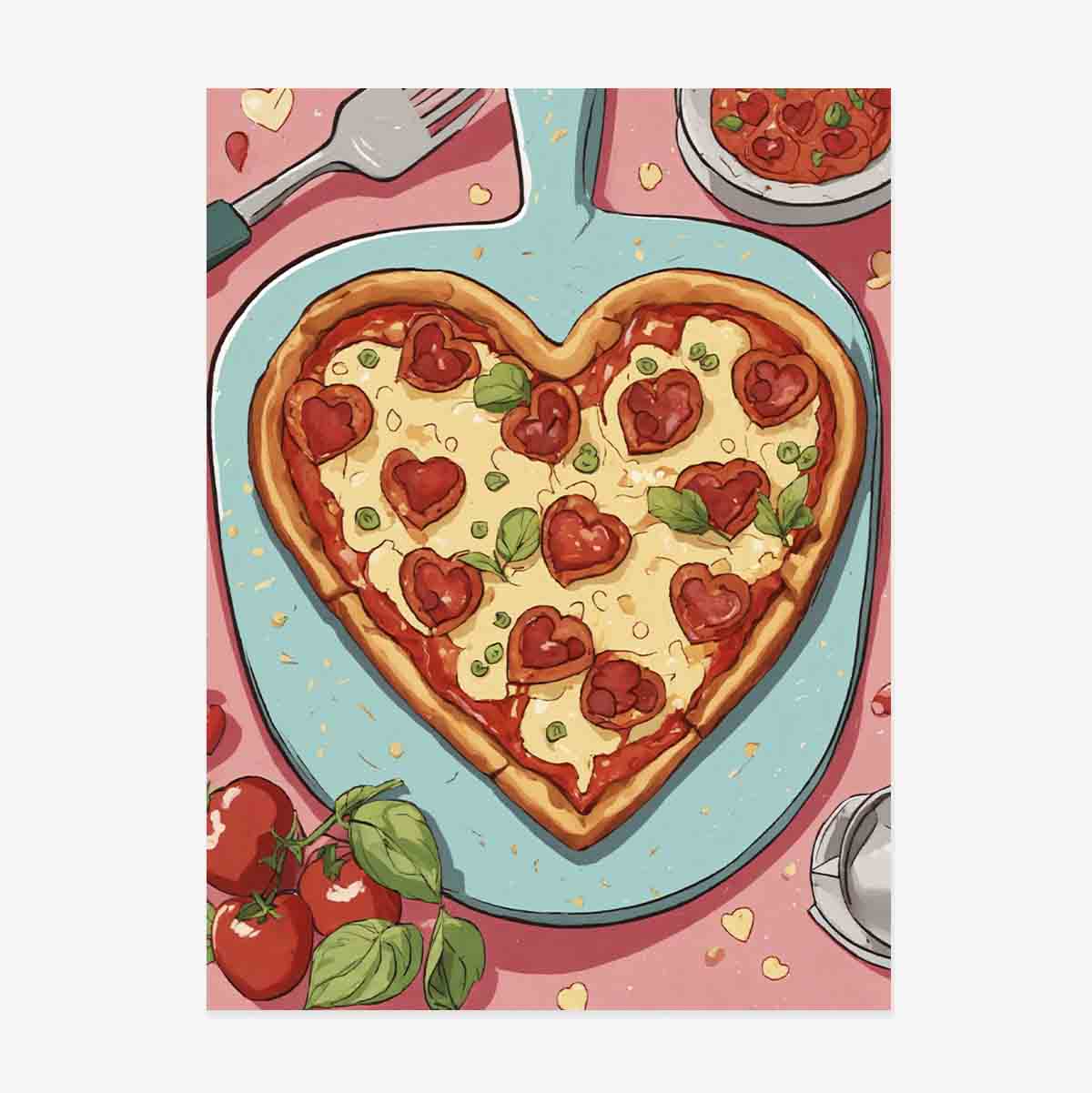 Pizza Heart Poster