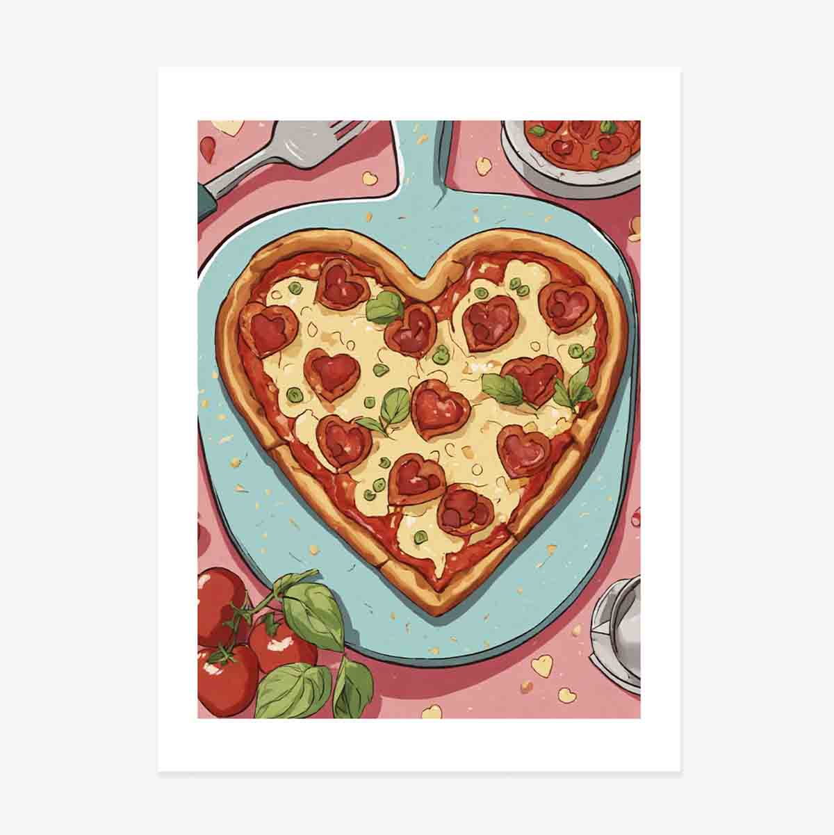 Pizza Heart Poster