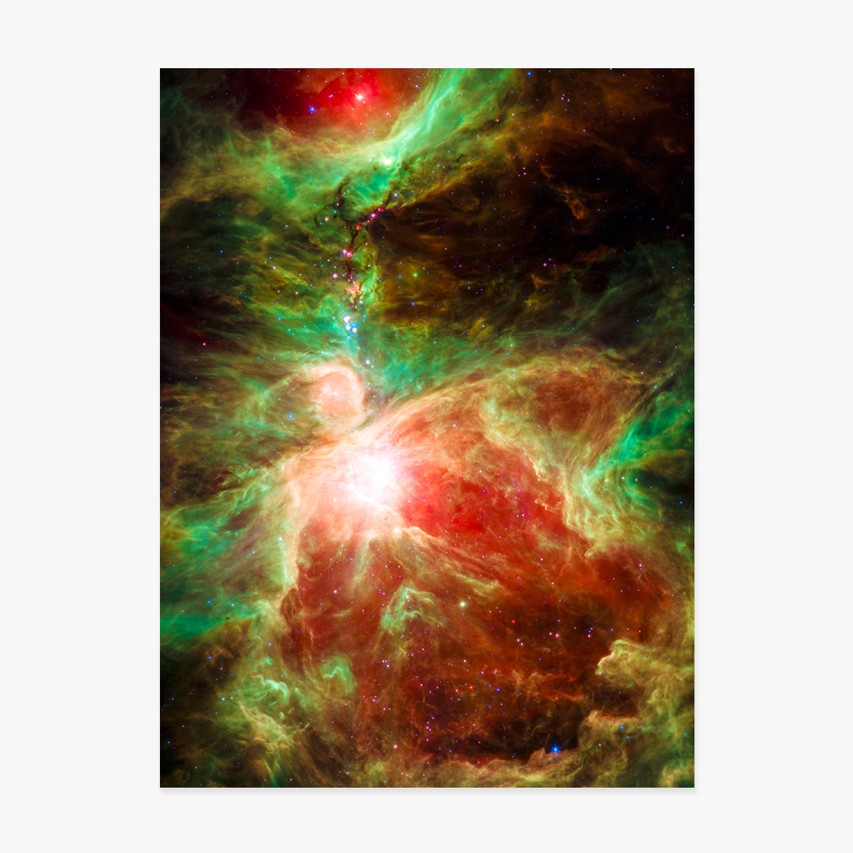 Red and Green Nebula Poster
