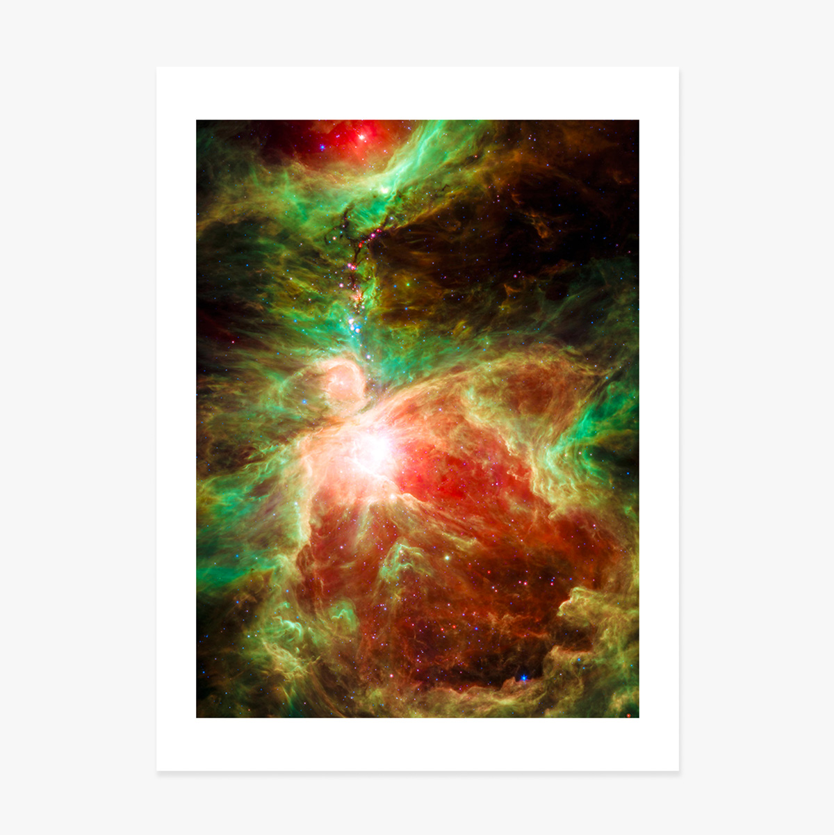 Red and Green Nebula Poster