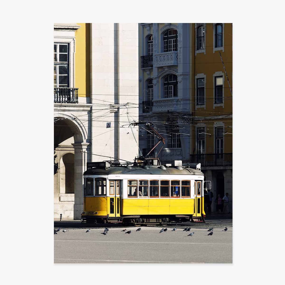 Poster Yellow tram in Lisbon, Portugal