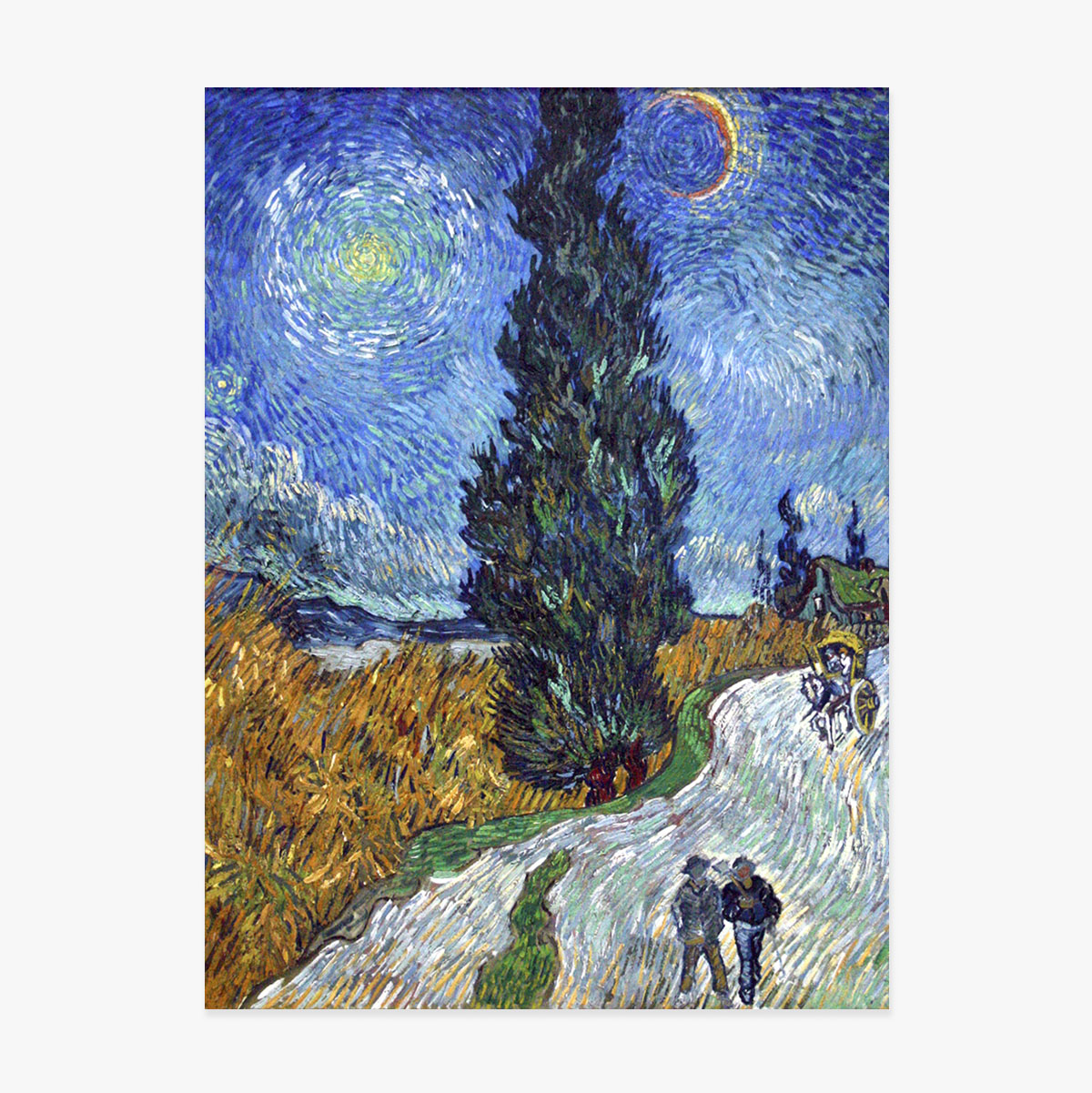 Poster Vincent van Gogh, Road with Cypresses and Star 1890