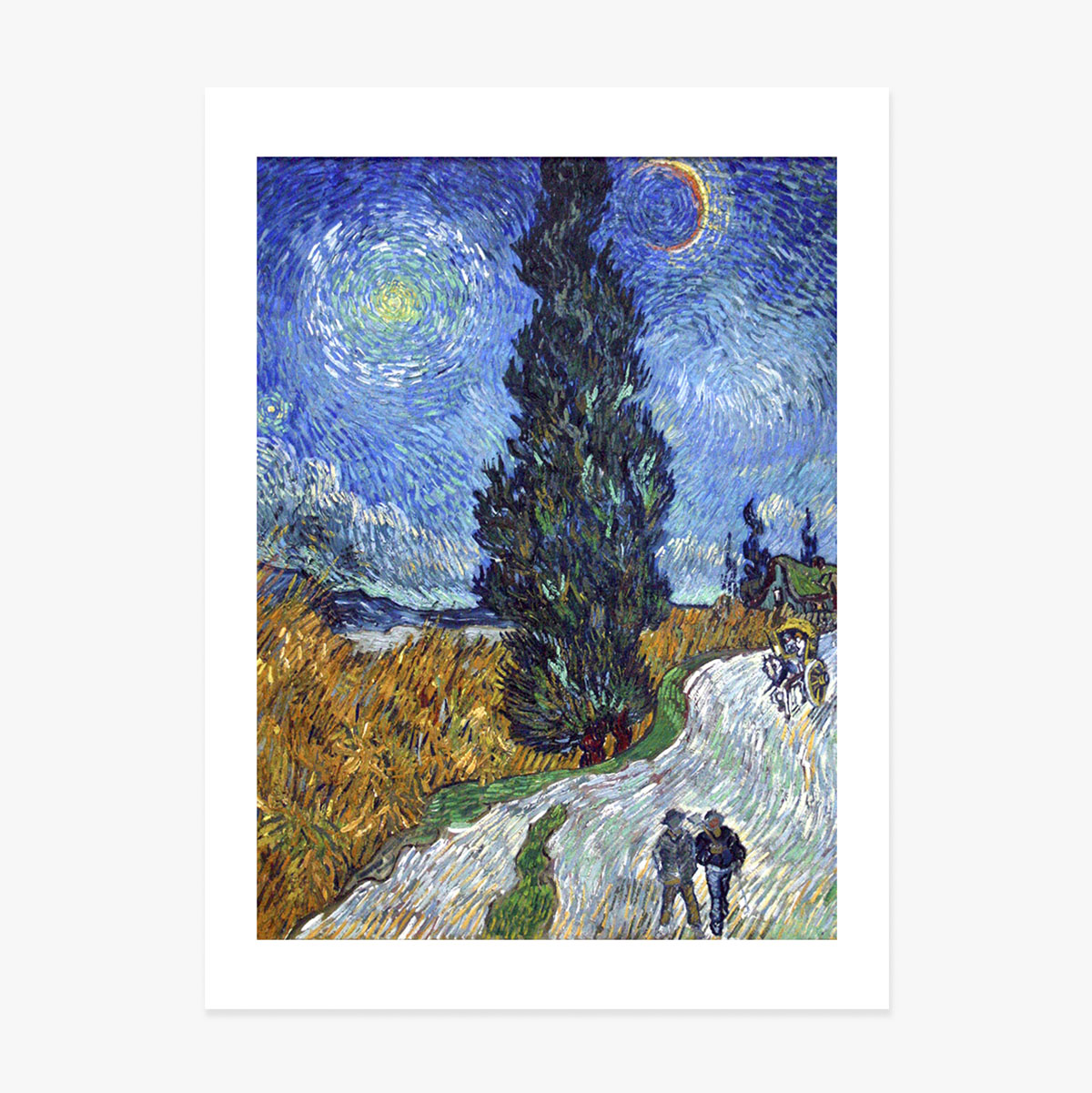 Poster Vincent van Gogh, Road with Cypresses and Star 1890